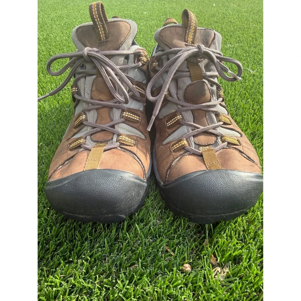 Keen Targhee II Waterproof Hiking Shoes Mens 10 Brown Leather Low Top 1002363